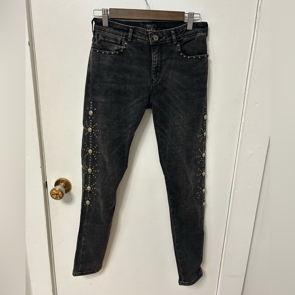Grey Scotch & Soda Racer Skinny Jeans with cool studs  - Size 25/26, barely worn - Picture 3 of 8